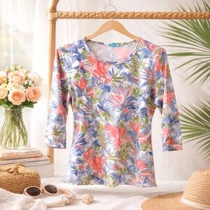 J McLaughlin Aloha Tropical Catalina Cloth Top